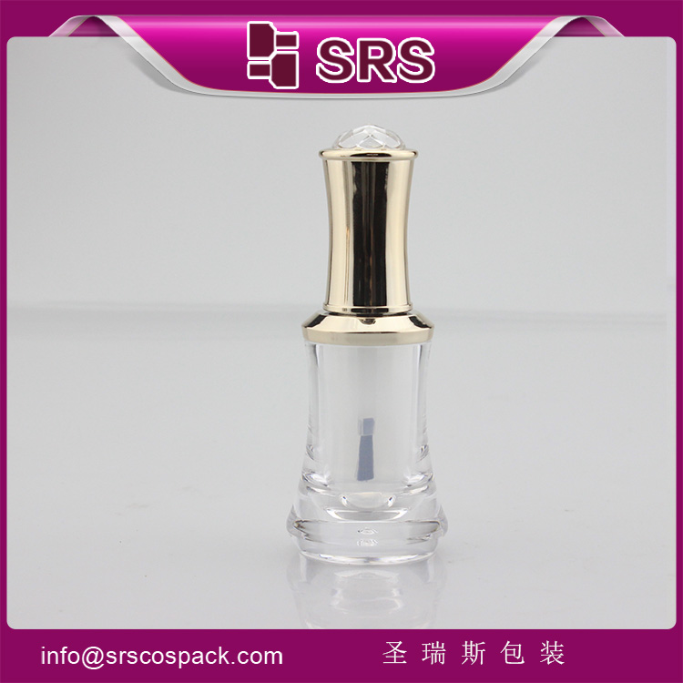 empty transparent 10ml acrylic uv gel nail polish bottles